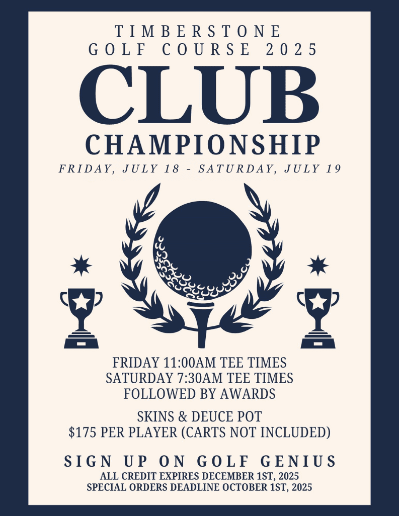 2025 TimberStone golf course club championship