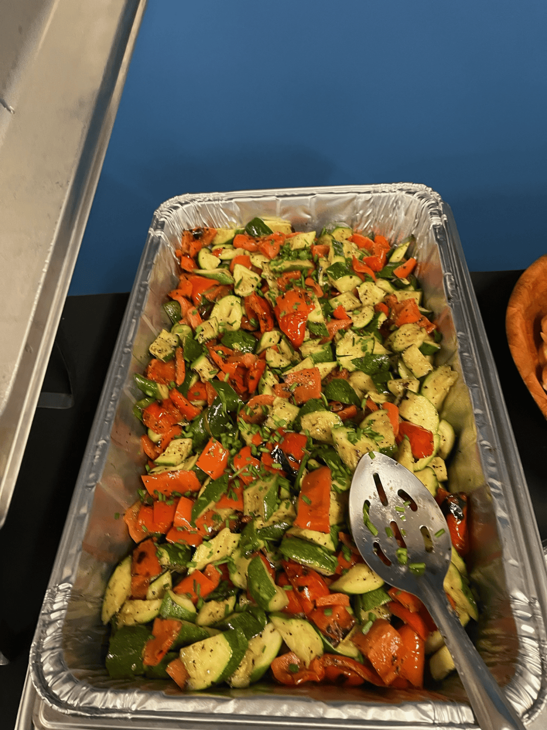 vegetables in a buffet spread that are sauteed